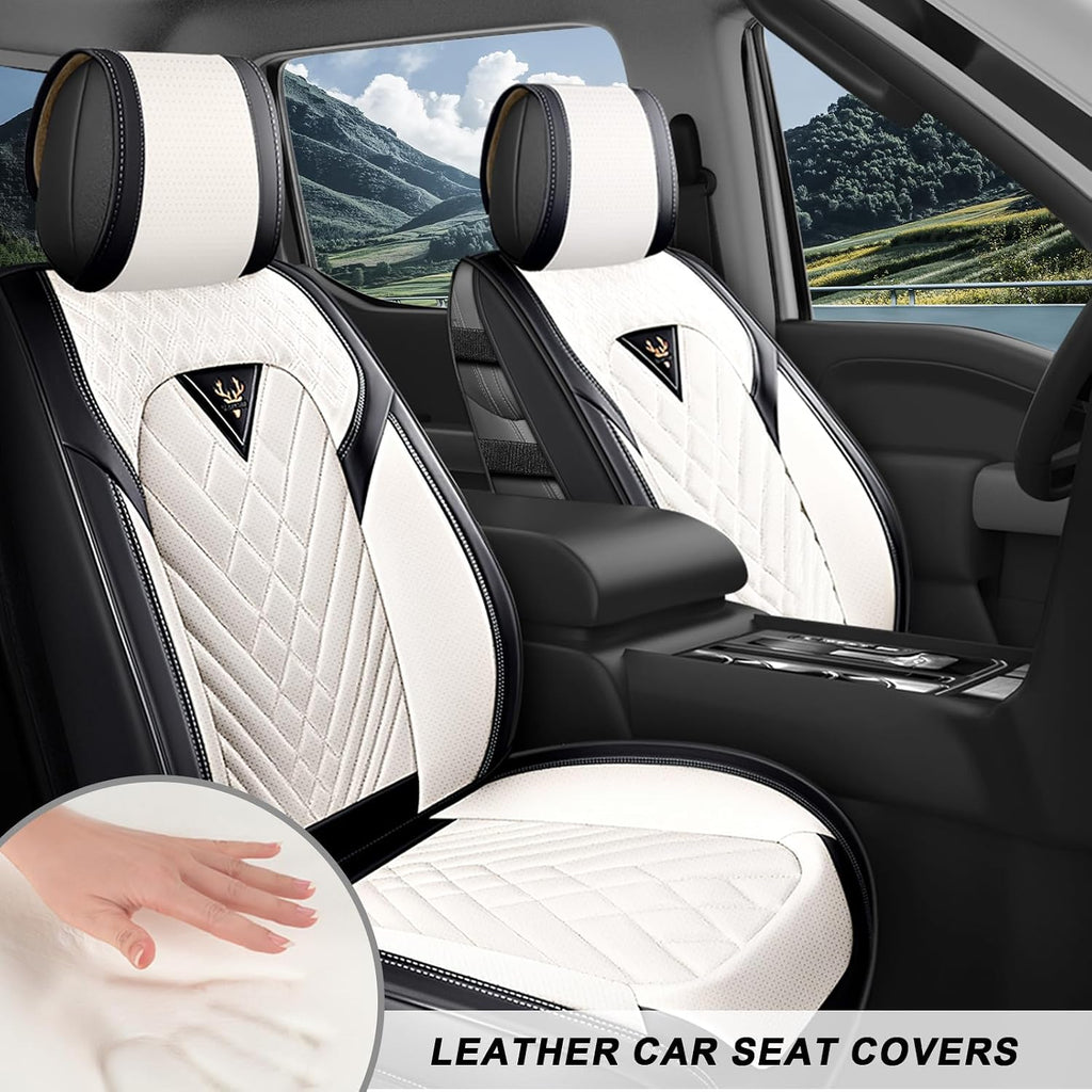 Dodge Ram Truck Seat Covers Custom for 2002-2026 1500 2002-2026 2500/3500 Crew Double Mega Quad Cab Bighorn Laramie Tradesman Classic Full Set Seat Covers Protectors(Standard 5 Seats/Black White)