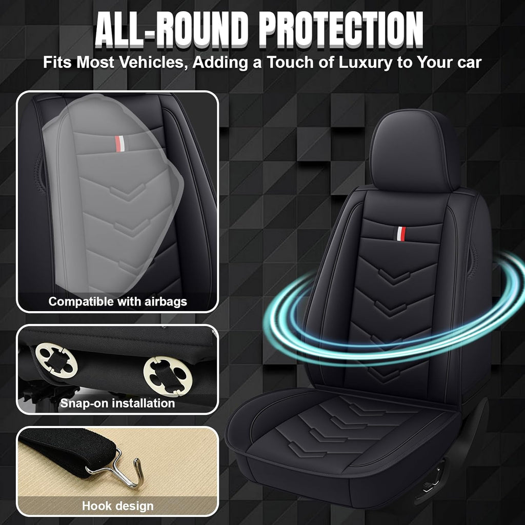 Car Seat Covers Fit for Mazda Cx-90 2025-2025, Leather Seat Covers for Car, Waterproof Non-Slip Durable Car Seat Protector(2 Seats,Black)