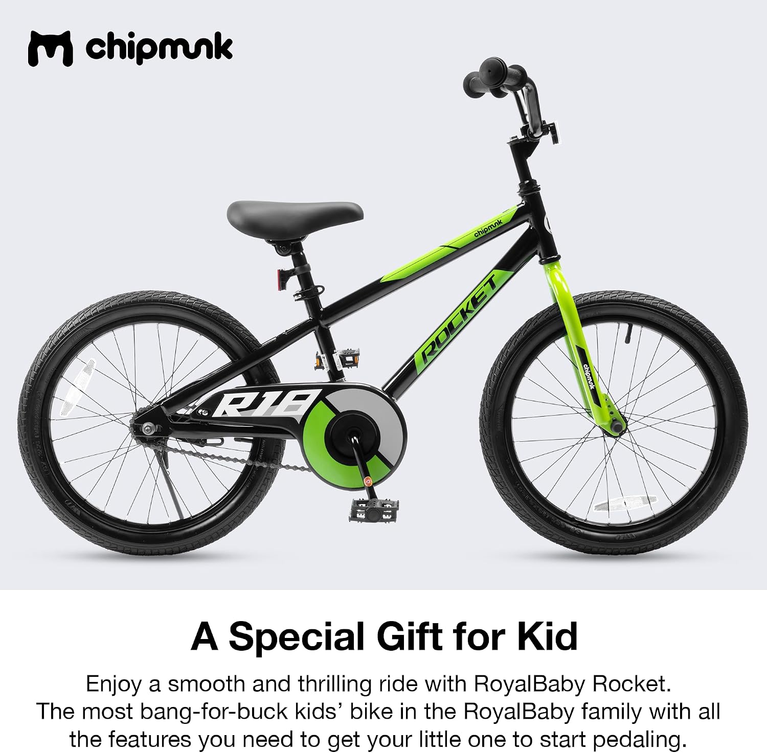 Chipmunk Kids Bike 12 14 16 18 Inch Bicycle with Training Wheels Beginners Boys Girls Ages 3-10 Years Multiple Colors