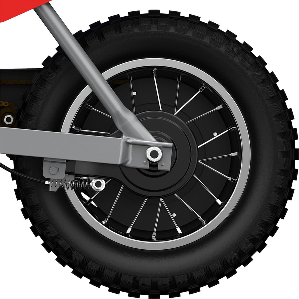 Razor MX350 Dirt Rocket Electric Bike for Kids Ages 8+, 140 lb Max Weight, Red – 24V Battery, Up to 14 Mph, 30-Min Ride Time on High Speed, Twist-Grip Throttle, Spoked Wheels w/ 12' Pneumatic Tires