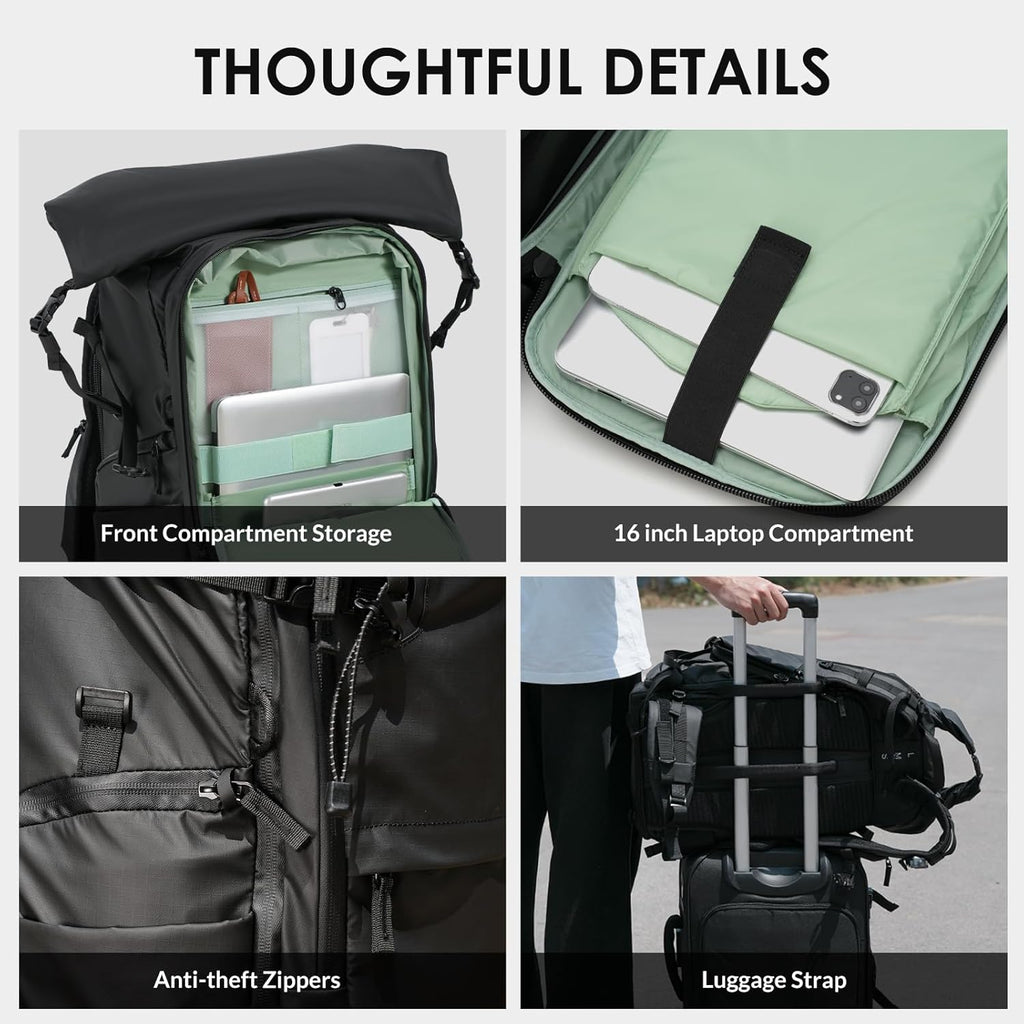 TARION Large Camera Backpack for Photographers - 35L Expandable DSLR Waterproof Camera Bag with 16' Laptop Compartment & Side Access & Adjustable Waist Strap & Rain Cover (Xprober)