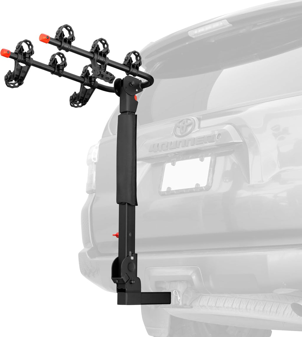 Retrospec Lenox 2-5 Bike Rack Hitch for Car, Truck, SUV - 2in Hitch Mount with Foldable Steel Frame, Anti-Rattle Adapter & Tie Down Straps