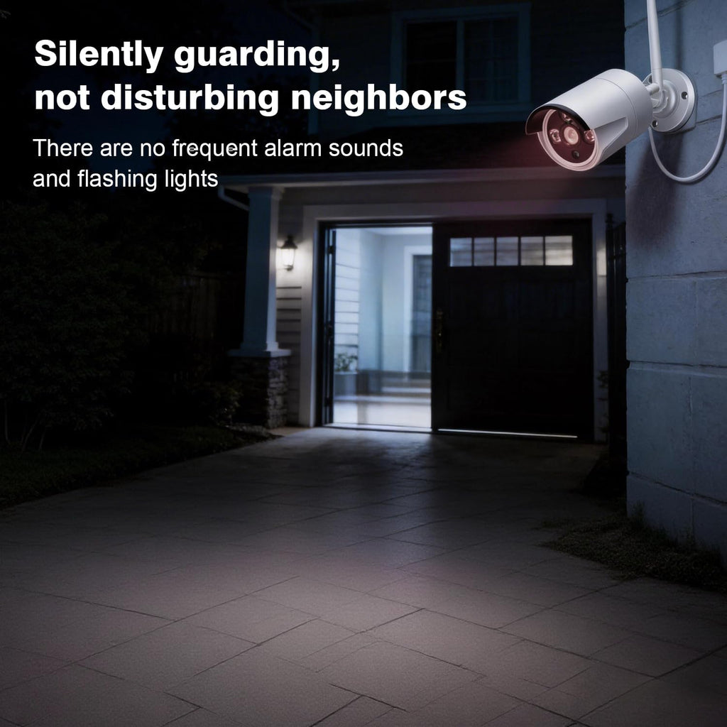 10CH Expandable Wireless Security Camera System with 10.1' Monitor 4pcs 5MP Indoor Outdoor Camera 1-Way Audio Night Vision Motion Detection Home Business CCTV Surveillance 1TB HDD