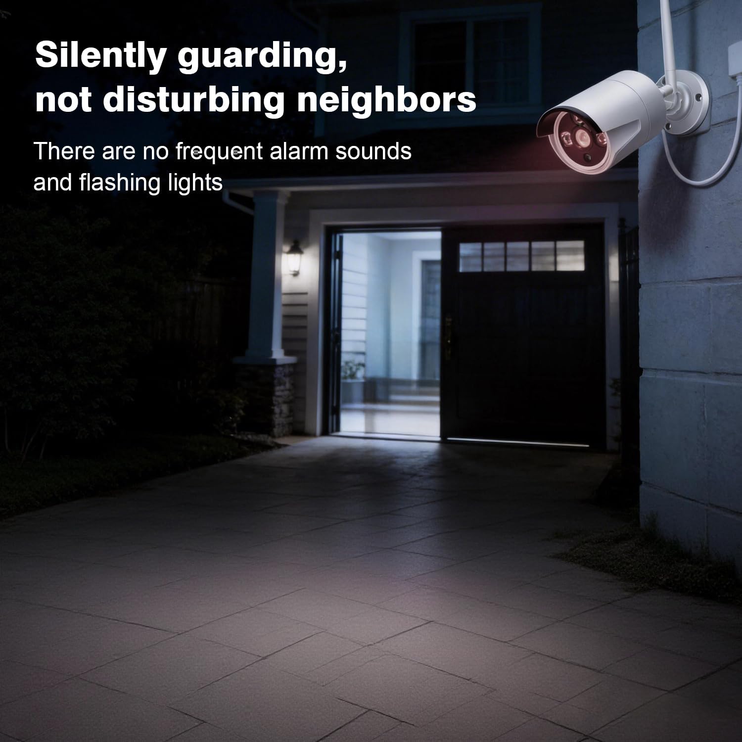 10CH Expandable Wireless Security Camera System with 10.1' Monitor 4pcs 5MP Indoor Outdoor Camera 1-Way Audio Night Vision Motion Detection Home Business CCTV Surveillance 1TB HDD