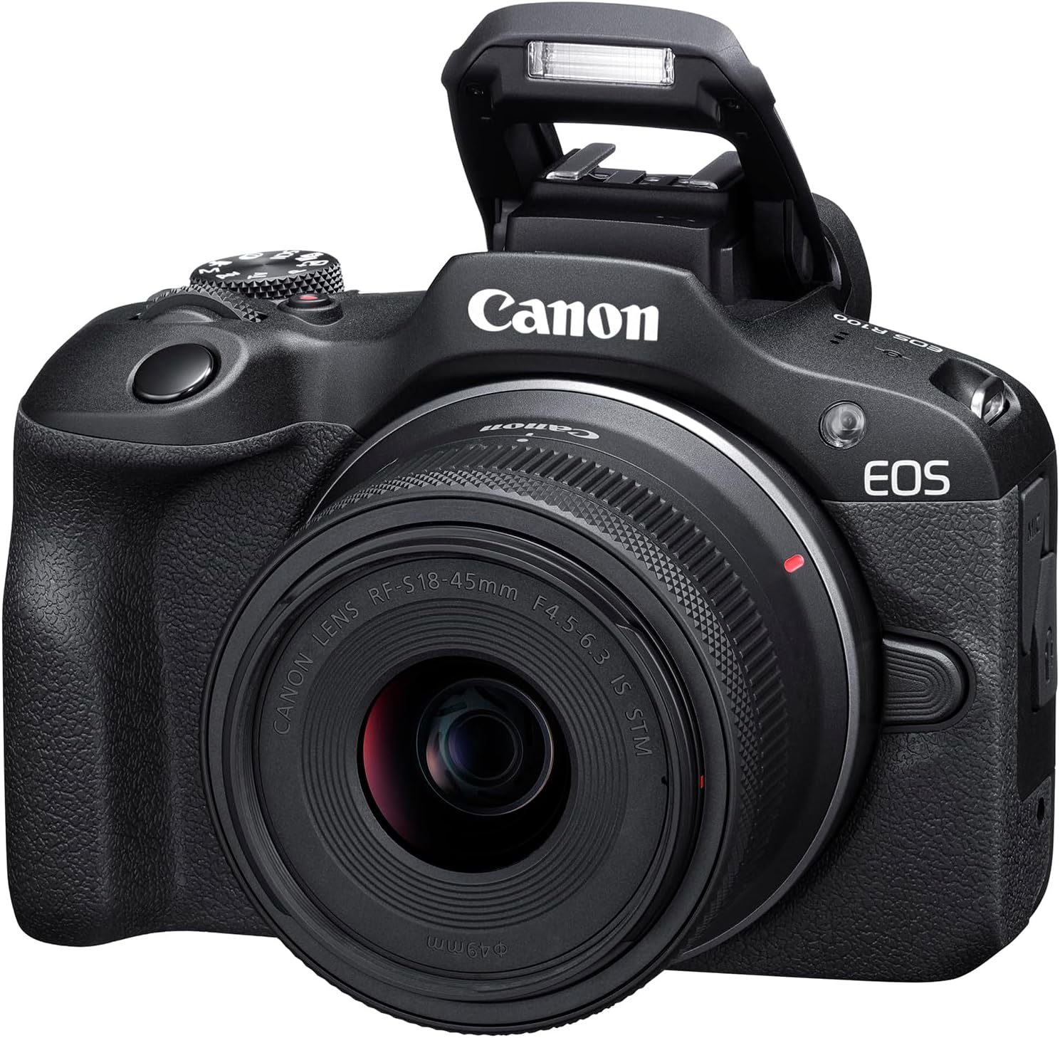 Canon EOS R100 Mirrorless Camera Double Zoom 2 Lens Kit RF-S 18-45mm and RF 75-300mm 6052C111 Bundle with Deco Gear Accessories Kit + 2 Battery +Tripod + Filters + Wide Angle & Telephoto Lenses &More