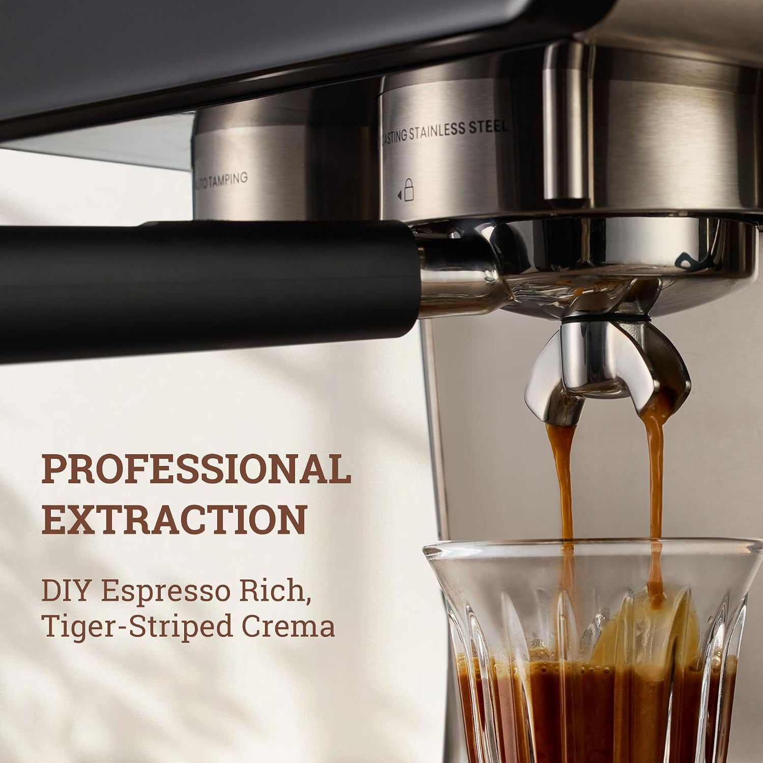 Espresso Machine with Grinder, Auto Distribute & Tamp 15 Bar Semi-Automatic with PID Temperature, Cold Brew Espresso Maker with Milk Frother, 58mm Portafilter for Beginners, Stainless Steel