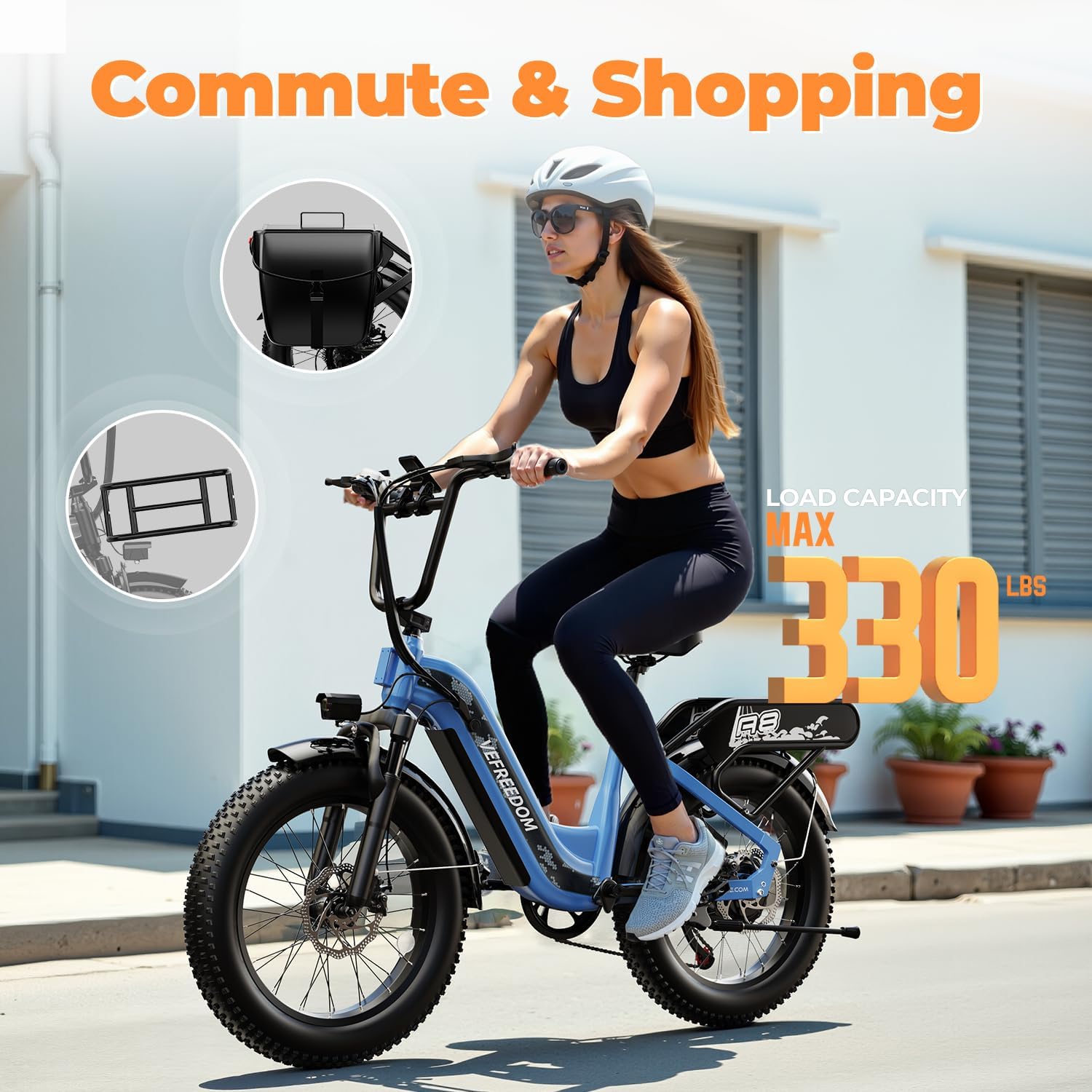 EUY Electric Bike for Adults with Peak 1500W Motor, 48V 20Ah Removable Battery Fast Ebike,Max 70Miles,20' x4.0 Fat Tire Commuting Electric Mountain Bike,7-Speed, Step-Thru Bicycle