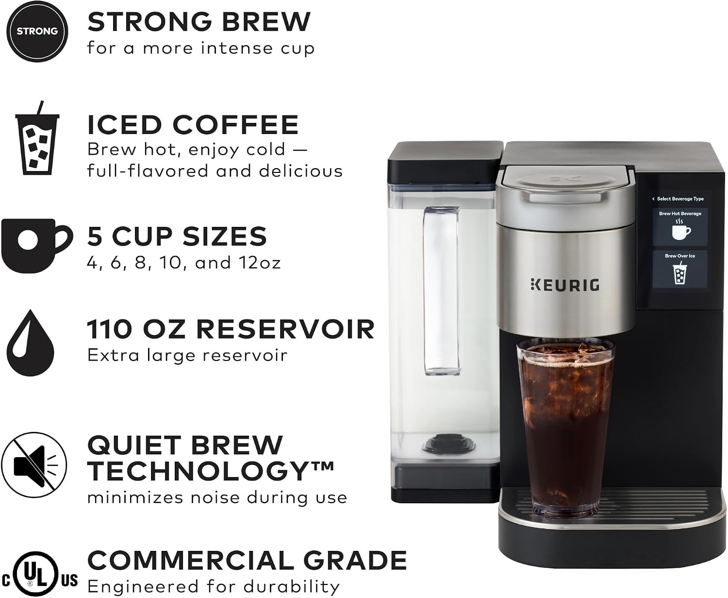 Keurig K-2550 Medium Business Single Serve Coffee Maker, 110 oz Water Reservoir, Silver/Black