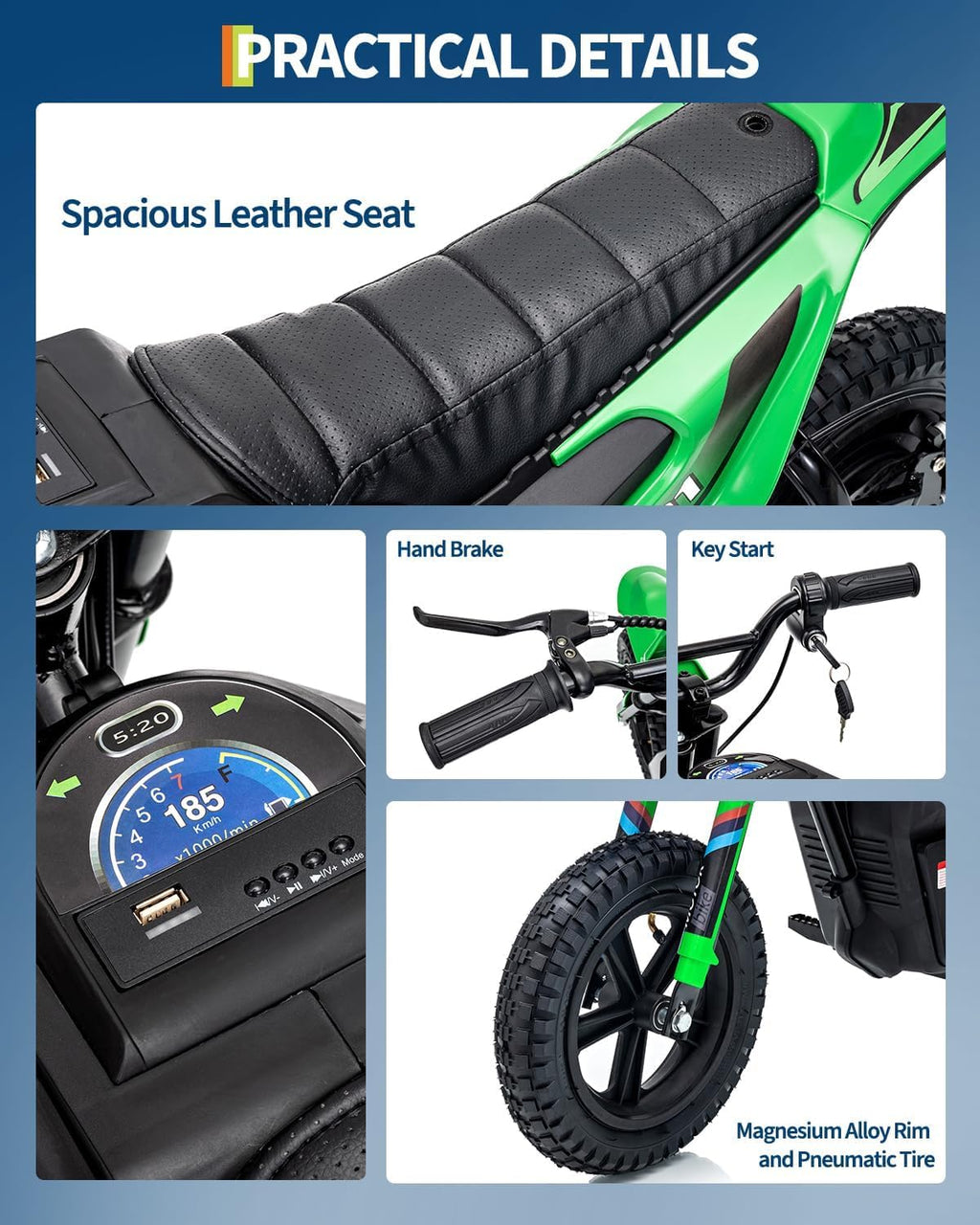 GarveeLife Electric Dirt Bike for Teens, 12' Fat Tire 350W Electric Motorcycle with 24V Battery, 14MPH Top Speed, 130 LBS Max Load, Mini Dirtbike for Kids, Mountain Off-Road Bike Fit Age 10+