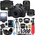 Canon EOS R100 Mirrorless Camera Body with 2 Lens Kit RF-S 18-45mm is STM and 55-210mm is STM 6052C022 Bundle with Deco Gear Bag + 2 Battery +Tripod + Filters + Wide Angle & Telephoto Lenses & More