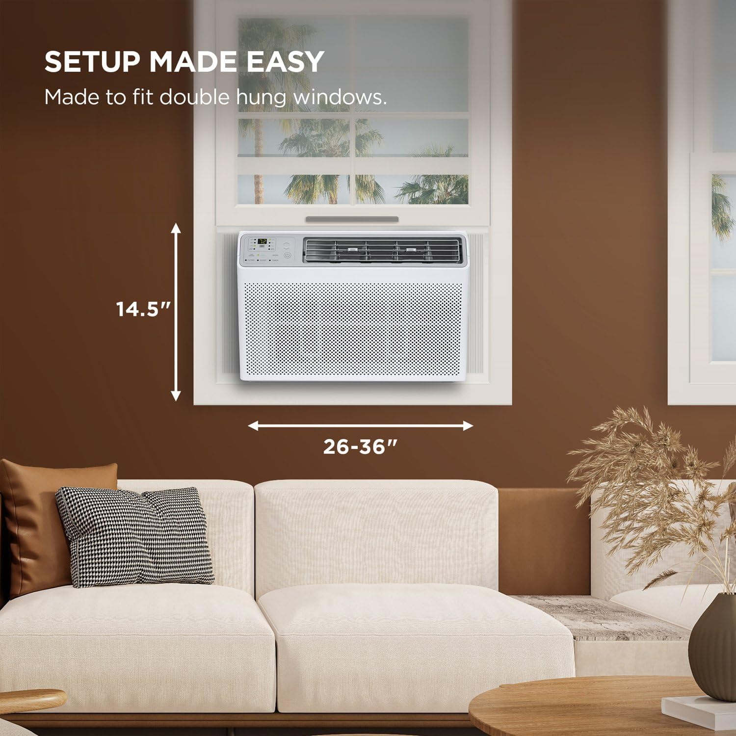 TCL 8000 BTU Smart Window Air Conditioner, Best Compact Quiet Energy Efficient AC Unit, Fan & Dehumidifier, Rooms Up To 350 Sq. Ft., Remote Control, Works with Alexa, Google Assistant & TCL Home App