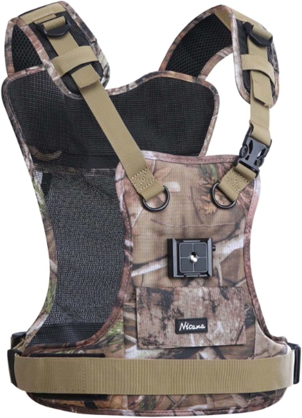 Nicama AH1 Camera Shoulder Harness for 2 Cameras, Carrier Chest Vest with 38mm Square Arca Mount Plate for Canon Nikon Sony