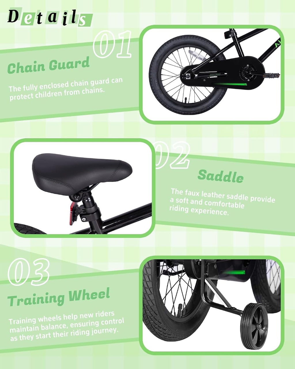 vollsch BMX Style 12 14 16 Inch Kids Bike Training Wheels 20'' Bicycle with Kickstand for 2-14 Years Old Toddlers Boys Girls Coaster Brake Multiple Colors