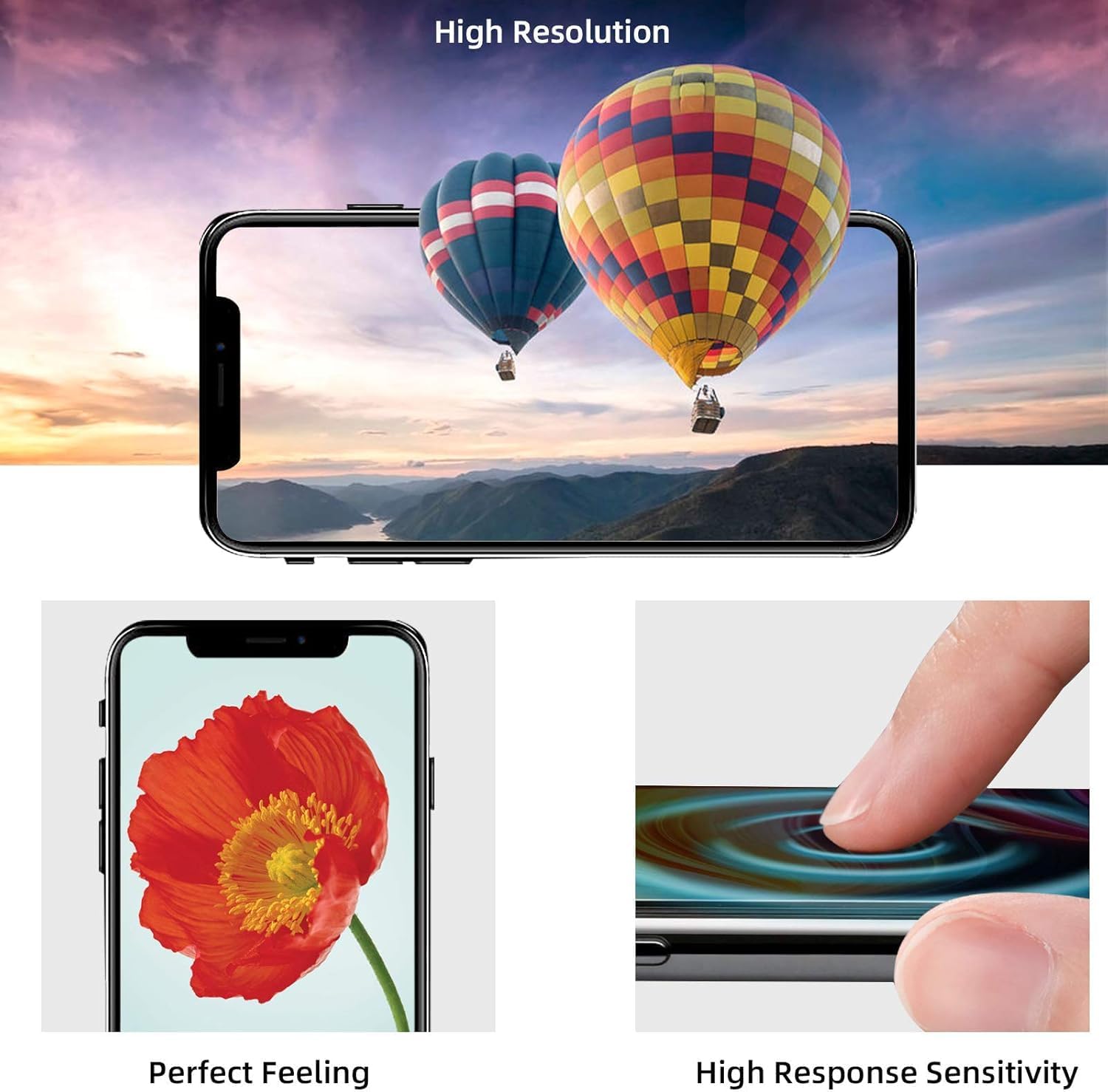 for iPhone 16 Pro Screen Replacement 6.3 inch, 3D Touch LCD Screen Display Digitizer Frame Assembly Repair Kit with Waterproof Seal+Repair Tools+Screen Protector for A3083,A3292,A3293,A3294