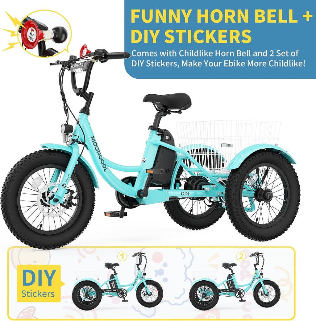 NAIZEA Electric Kids Bike - 16 inch Kids Trike for Boys Girls Age 6-12, e Bike for Children 250W, Kid Balance Bike with Adjustable Seat,Kid's Bikes with Basket, Children Bicycle Multiple Colors