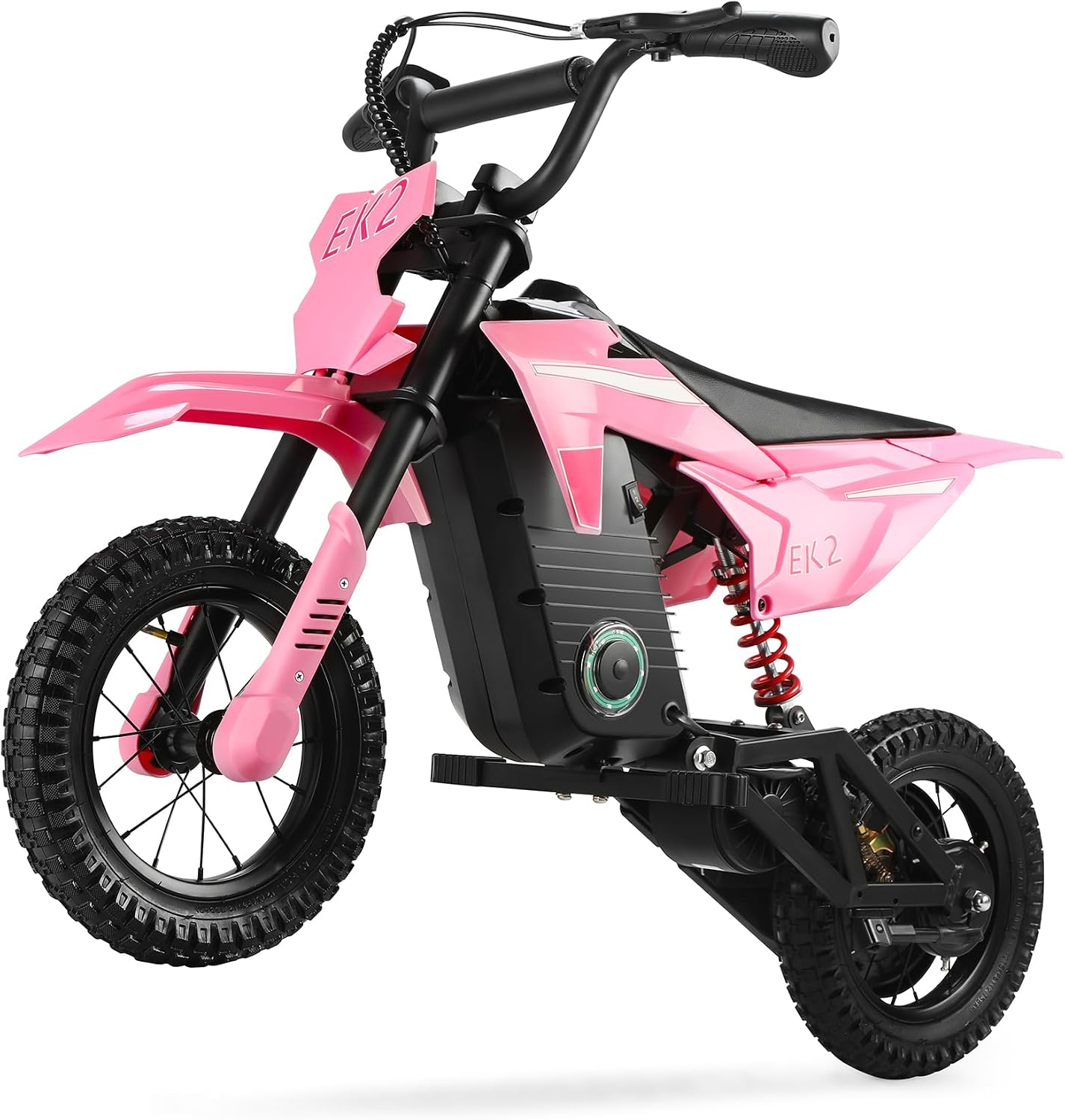 EK2 Kids Electric Dirt Bike, 350W Motor, 15 MPH Max Speed, 36V 5.2Ah Lithium Battery 12 Miles Max Range, Electric Motorcycle for Kids Aged 5-10, Pink