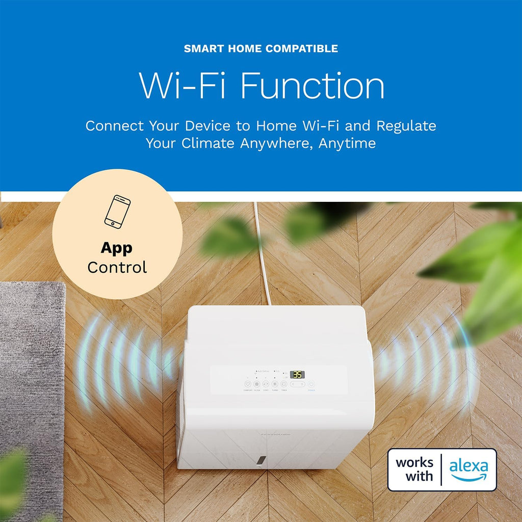 hOmeLabs 22 Pint Wi-Fi Dehumidifier for up to 3,000 Sq Ft Rooms (MAX 56 Pint at 95°F, 90% RH) – Compact, Smart Moisture Control for Home, Bedroom, or Bathroom
