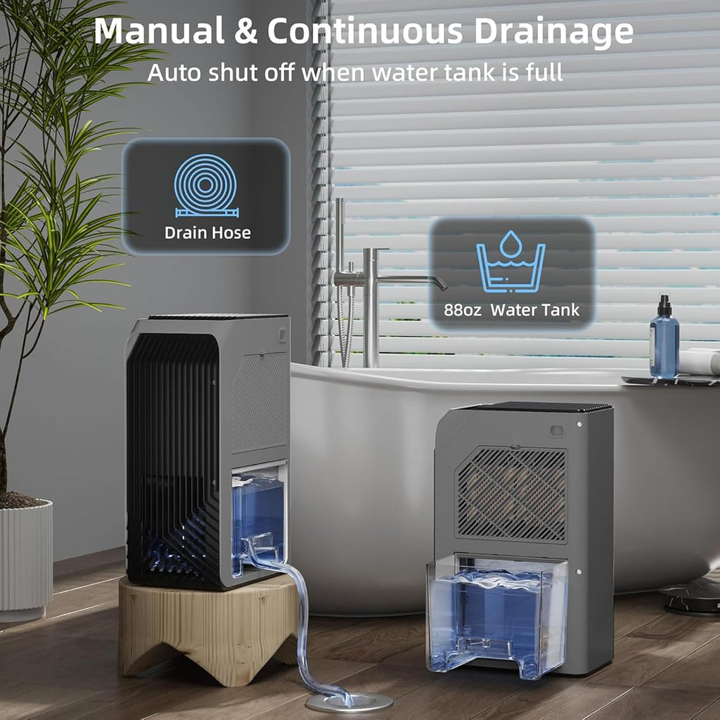 Dehumidifiers for Home, 88 OZ Water Tank, Dehumidifier for Bedroom Bathroom with Auto Shut Off, 7 Colors LED Light,B
