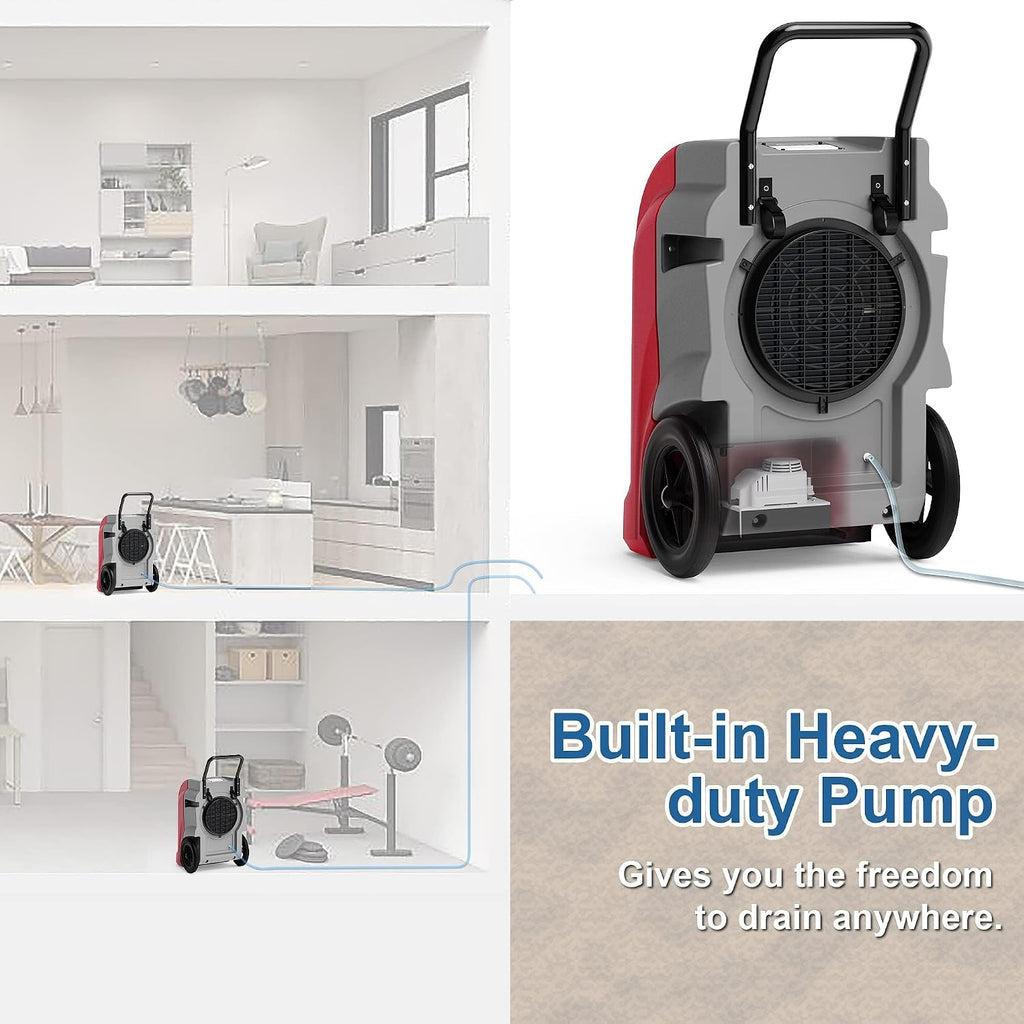 ALORAIR 190 PPD LGR Commercial Dehumidifier with Pump & Drain Hose, Smart APP Control up to 2,600 Sq.Ft Industrial Dehu for Home, Water Damage Restore, Basements, Job Sites, 5 Years Limited Warranty