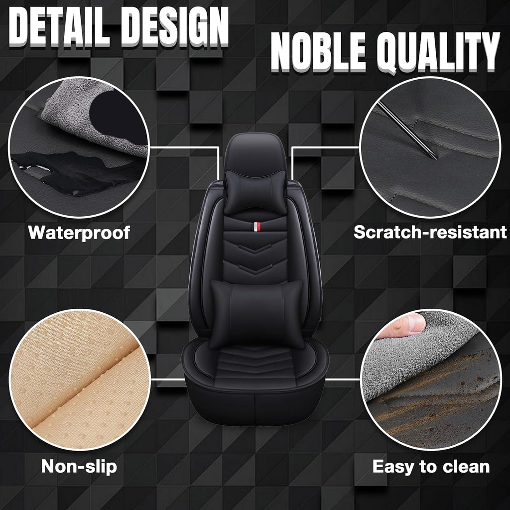 Car Seat Covers Fit for Mazda Cx-90 2025-2025, Leather Seat Covers for Car, Waterproof Non-Slip Durable Car Seat Protector(2 Seats with Pillow,Black)