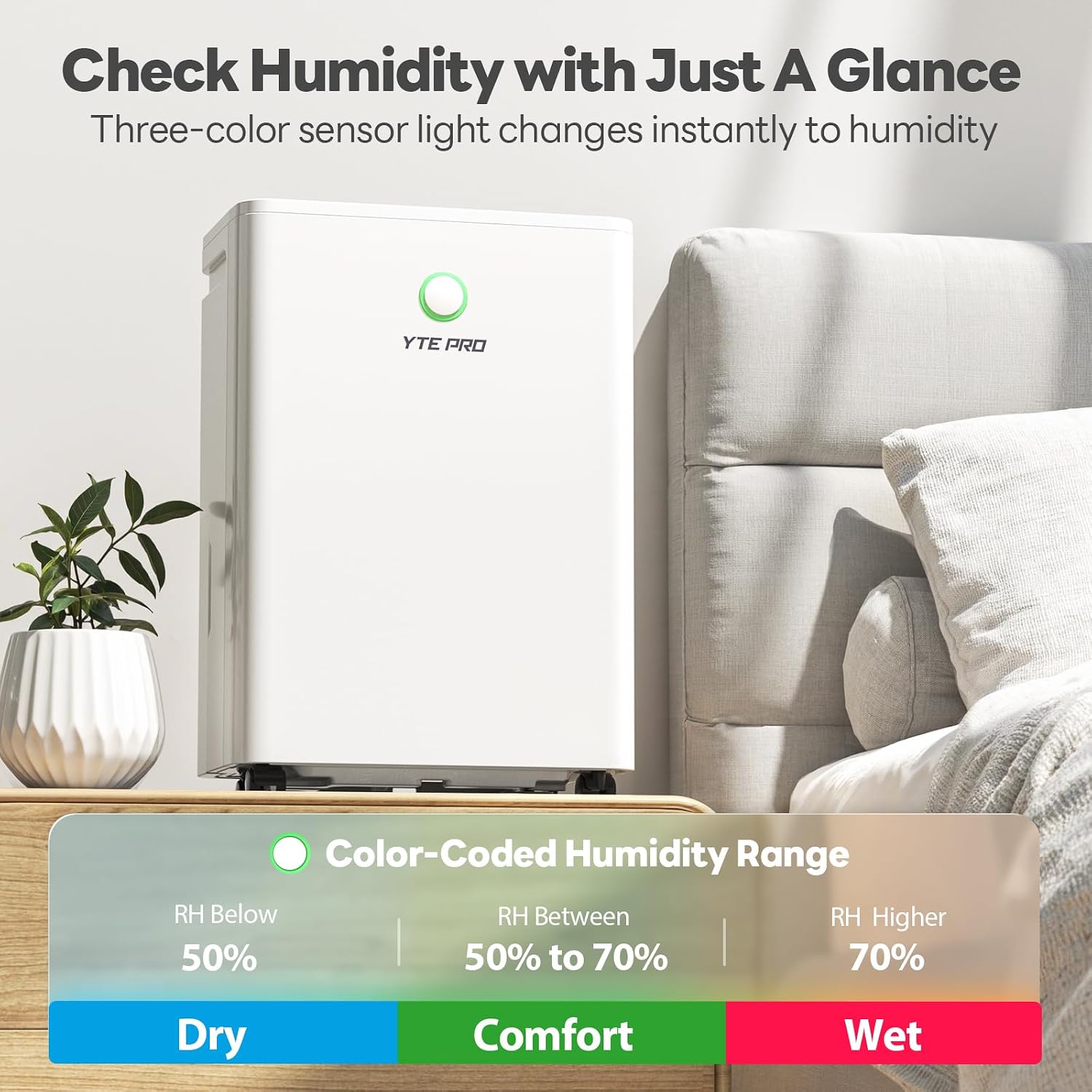 30Pint Dehumidifier for 1500Sq.Ft, Compressor Dehumidifiers for Home,Quiet Dehumidifier for Basement, Bedroom, Bathroom, with 6.56FT Drain Hose, 2L Water Tank