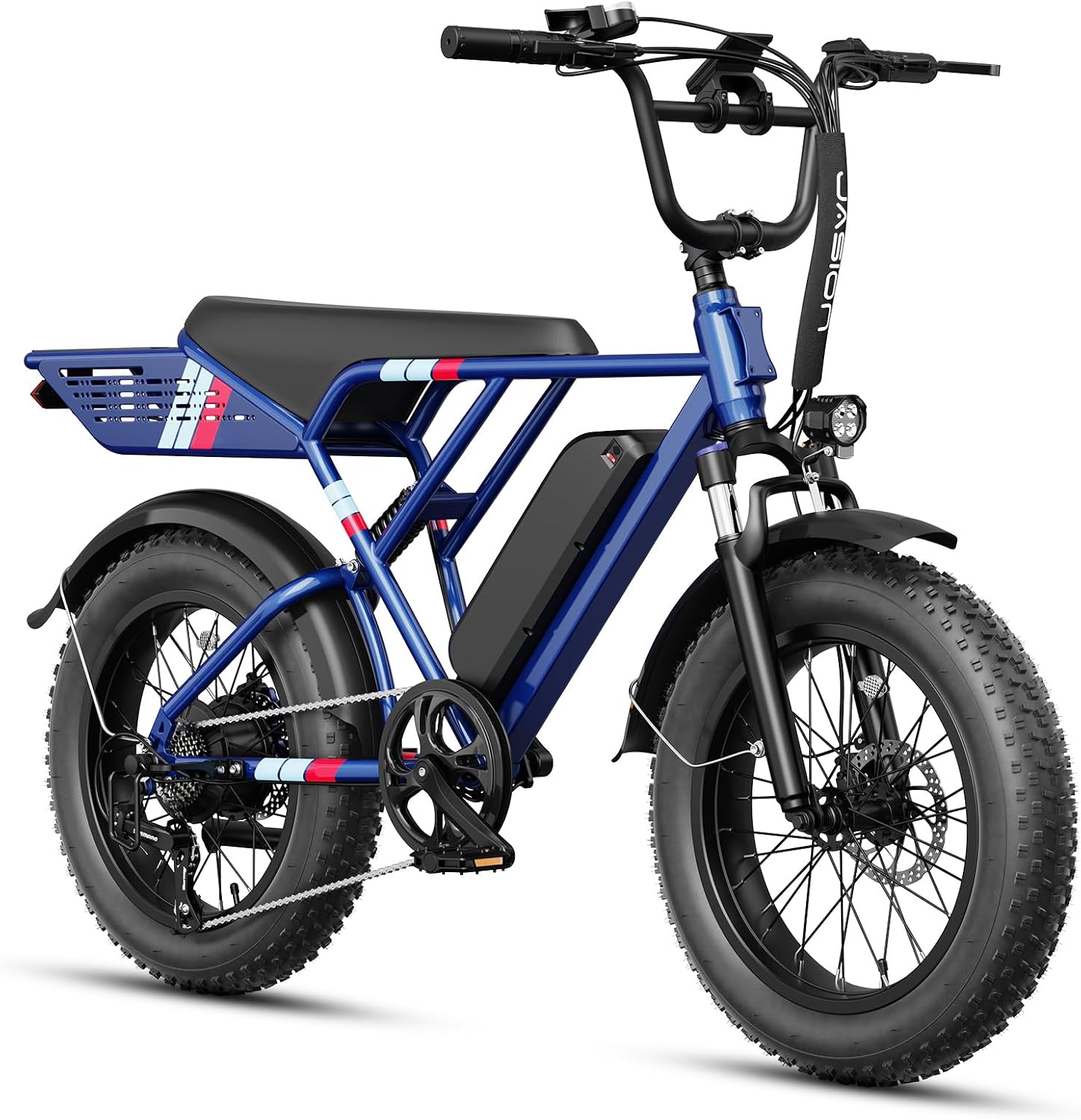 Jasion RetroVolt Electric Bike for Adults, 2000W Peak Motor- 30MPH Electric Dirt Bike, 48V 13AH Battery Mountain EBike, Max 70Miles Electric Motorcycle, 20'' X 4'' Fat Tire All-Terrain E-Bike