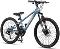 Glerc 20 24 Inch Kids Bike, Kids Mountain Bike for Boys and Girls Ages 6-15, 21-Speed Skyline Bicycle with Front Suspension and Disc Brakes, Multiple Colors