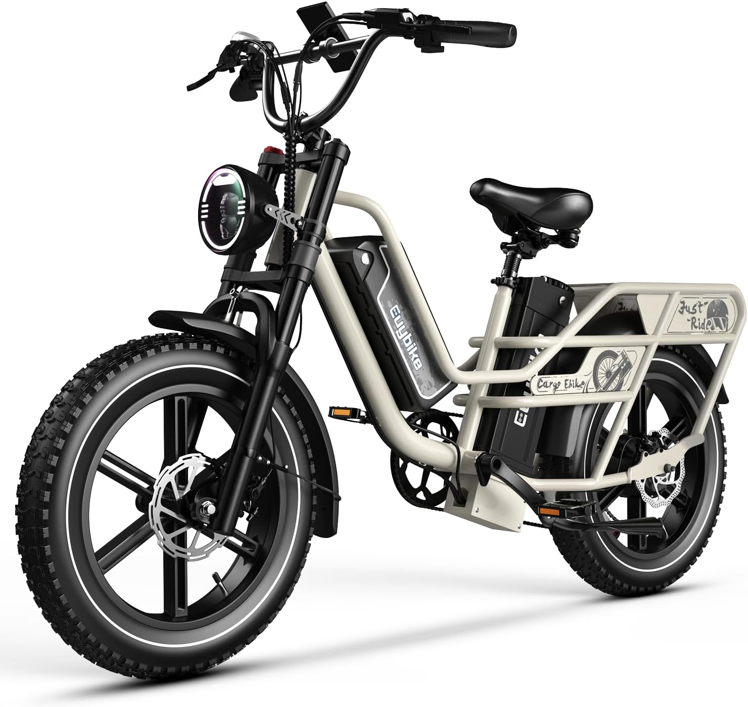 Dual Battery Electric Bike for Adults, 160 Miles Long Range Cargo Ebike with 48V 60AH Removable 2880WH Battery, 1450W Peak Motor Electric Bicycle, 20' x 4' Fat Tire Hydraulic Brakes E Bike