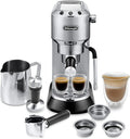 De'Longhi Dedica Arte Espresso Machine with My LatteArt Steam Wand (Milk Frother), 15-Bar Pump & 3-Level Temp Control - Compact Espresso Maker for Latte & Cappuccino - Italian Stainless Steel Design