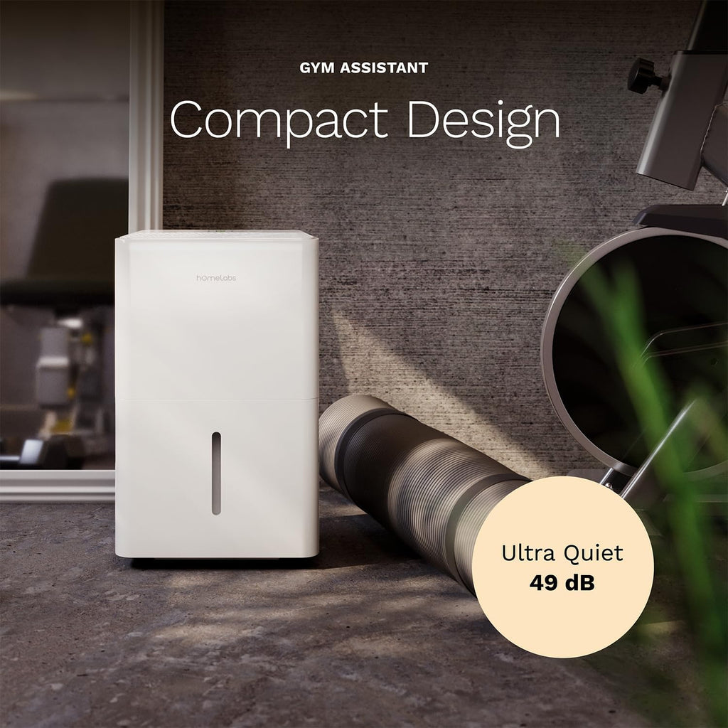hOmeLabs Dehumidifier 4,500 Sq Ft Wi-Fi (32 Pint MAX 80 Pint at 95°F, 90% RH) for Advanced Humidity & Moisture Control, Quiet, Efficient, Auto Shut-off, Ideal for Home, Basement, Office