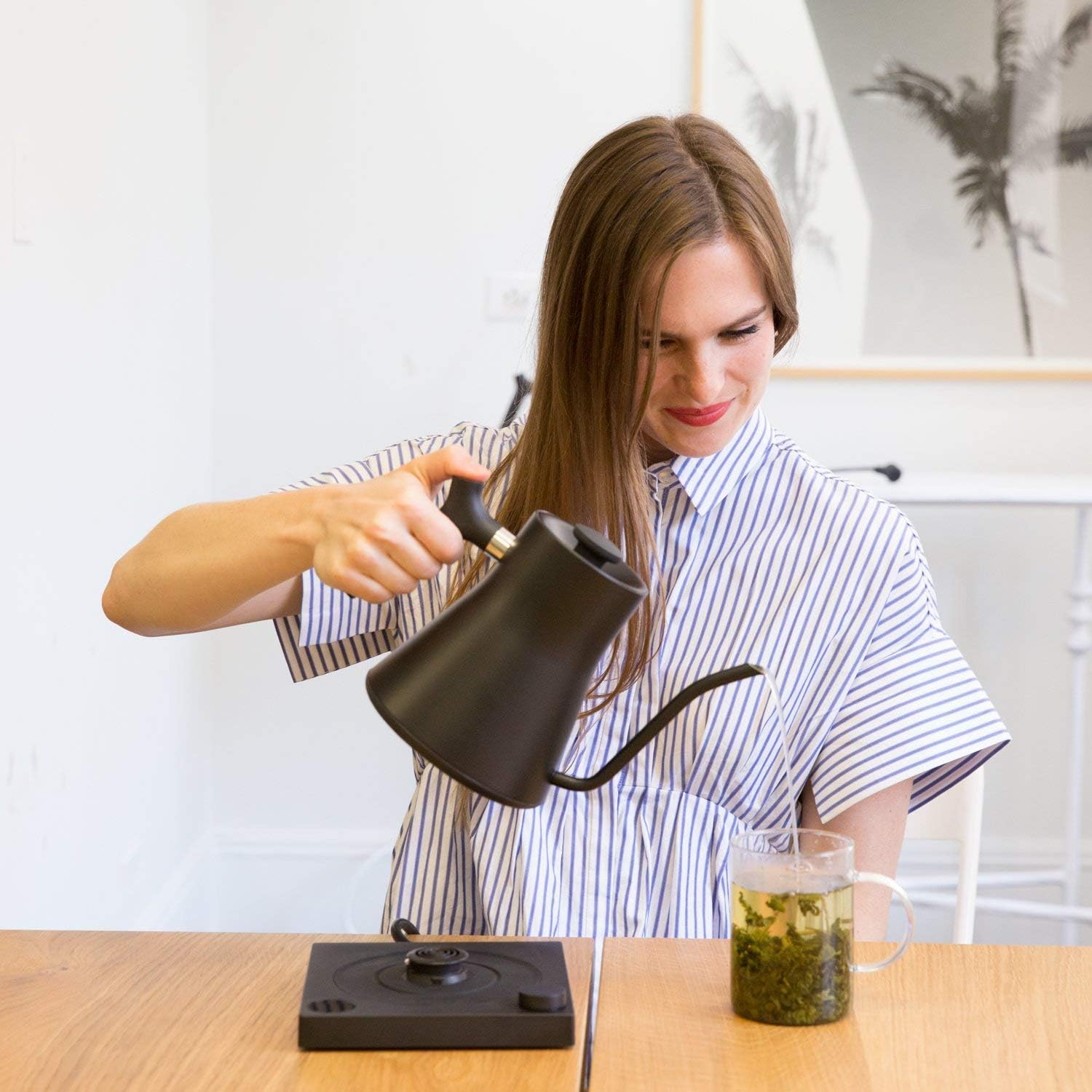 Fellow Stagg EKG Electric Gooseneck Kettle - Pour-Over Coffee and Tea Kettle - Stainless Steel Water Boiler - Quick Heating for Boiling Water - Matte Black