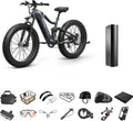 Battery+Luxury Gift Pack Boxer Electric Bike for Adults 960W, 48V 20AH Battery Ebike, Full Suspension 26' Fat Tire E Bike, 28MPH 80Miles Range Mountain Electric Bicycle, 7 Speed Hydraulic Disc Brakes