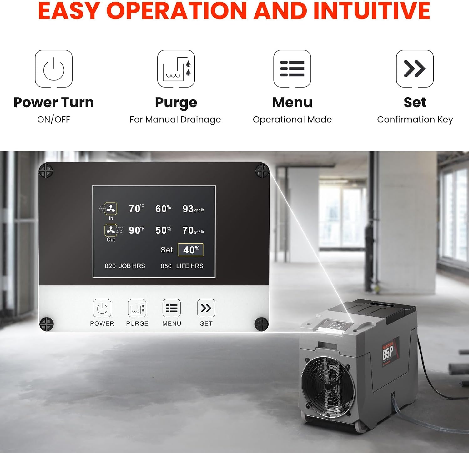 Abestorm 180 PPD Commercial Dehumidifier with Pump, Industrial Dehumidifiers to 2300 Sq.ft for Crawl Space, Water Damage Restoration, Basement, and Garage, with Auto Defrosting, Memory Starting