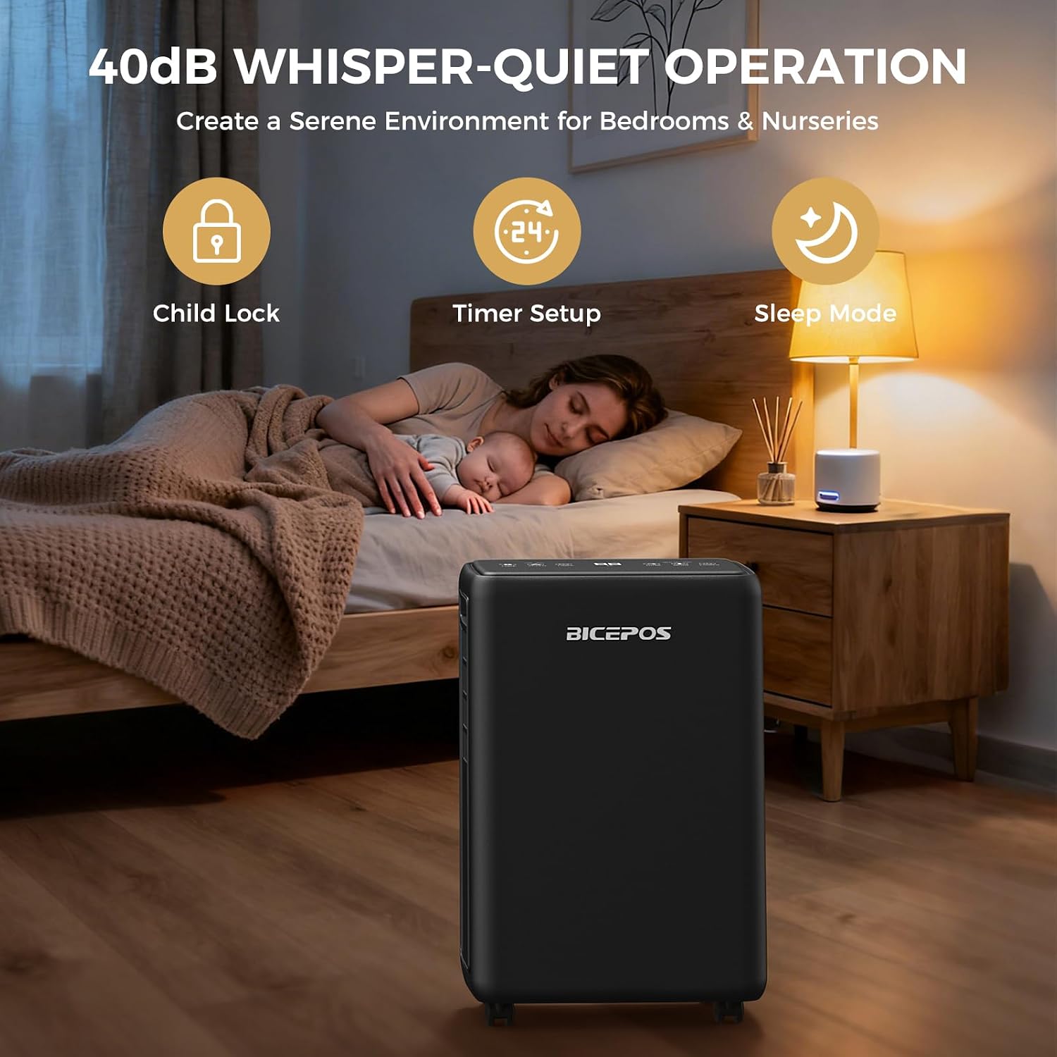 2000 Sq.Ft Dehumidifier for Basement, 30 Pints Dehumidifiers for Home with Drain Hose, 3 Mode, Auto Defrost, Intelligent Humidity Control for Bathroom, Bedroom, Large Room, Laundry, RV, Office