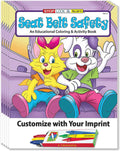 ZOCO – Seat Belt Safety – Custom Promotional Coloring Books (250 Bulk Pack, with Crayons) – Games, Puzzles, Activities to Teach Kids to Buckle Up