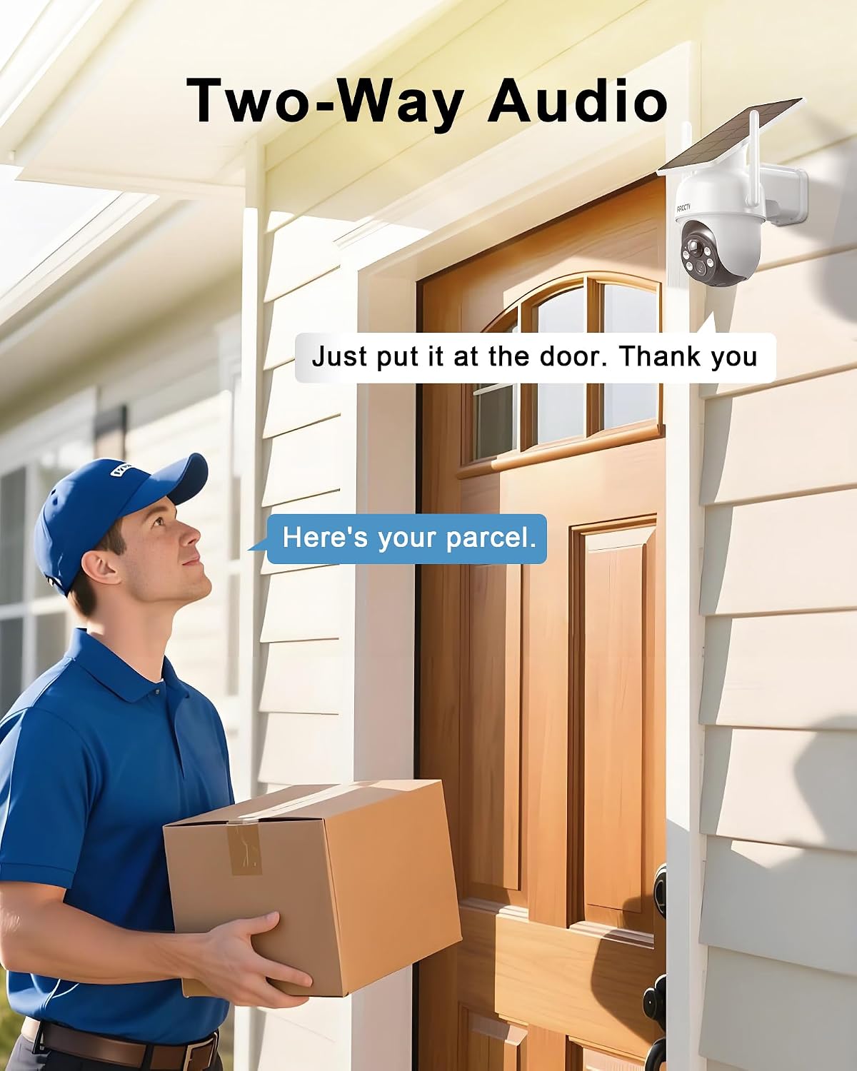 ARCCTV Solar Security Cameras Wireless Outdoor, No Monthly Fee, 2-Camera 2K Home Security Camera System with Base Station, Local Storage, PIR Motion Alerts, Color Night Vision