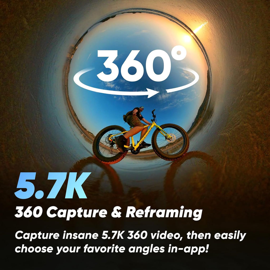 Insta360 X3 Bullet Time Bundle - Waterproof 360 Action Camera with 1/2' 48MP Sensors, 5.7K 360 Active HDR Video, 72MP 360 Photo, 4K Single-Lens, 60fps Me Mode, Stabilization, 2.29' Touchscreen