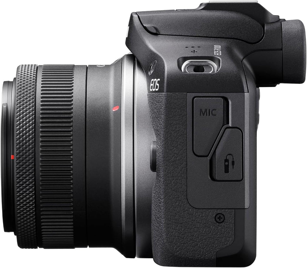 Canon EOS R100 Mirrorless Camera Double Zoom 2 Lens Kit RF-S 18-45mm and RF 75-300mm 6052C111 Bundle with Deco Gear Accessories Kit + 2 Battery +Tripod + Filters + Wide Angle & Telephoto Lenses &More