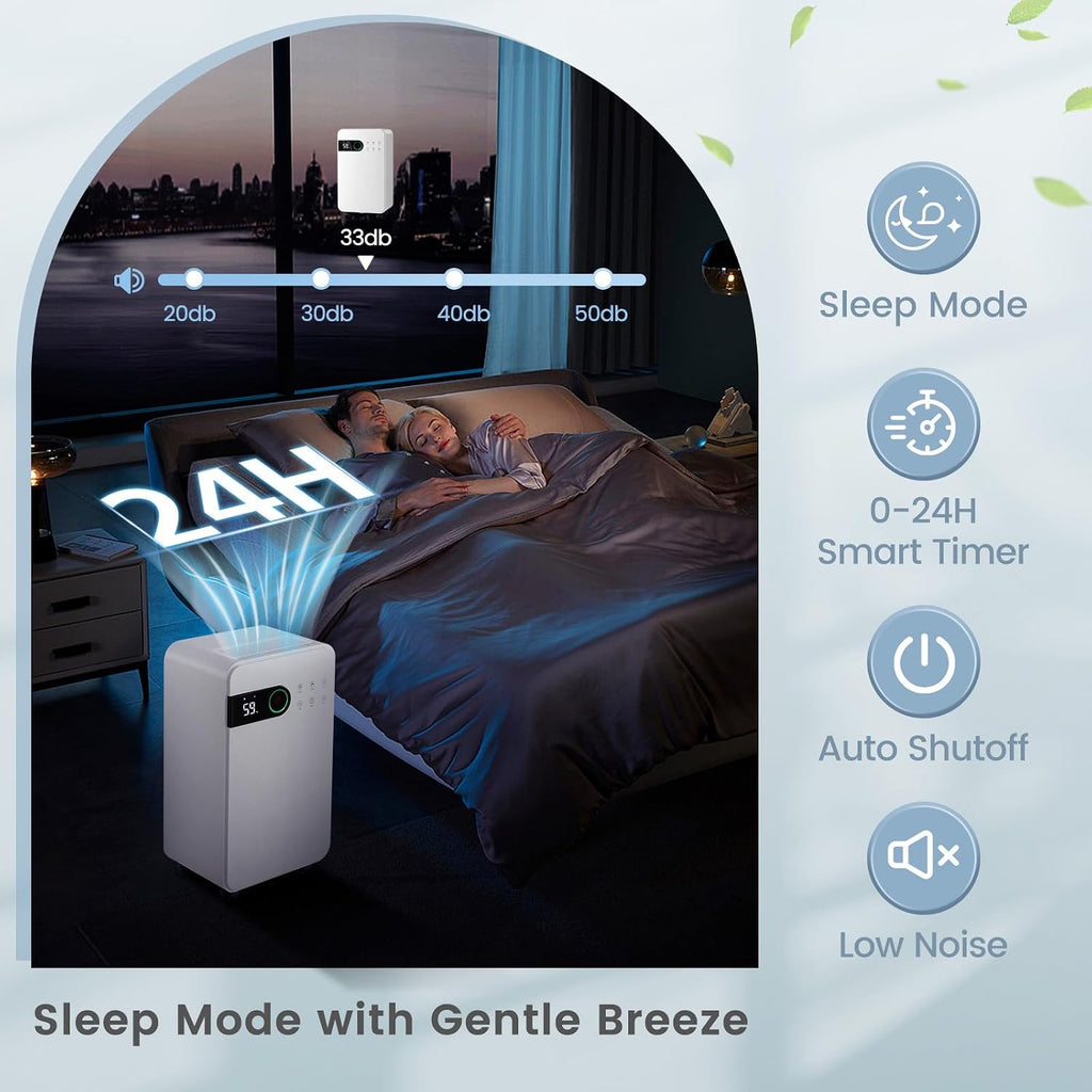 ARLIME 2500 Sq. Ft Dehumidifiers for Home, 32 Pints Smart Dehumidifier with Drain Hose, 3-Color Indicator Light with Auto Defrost & Child Lock, Dehumidifier for Bedroom, Basement, Garage, Bathroom