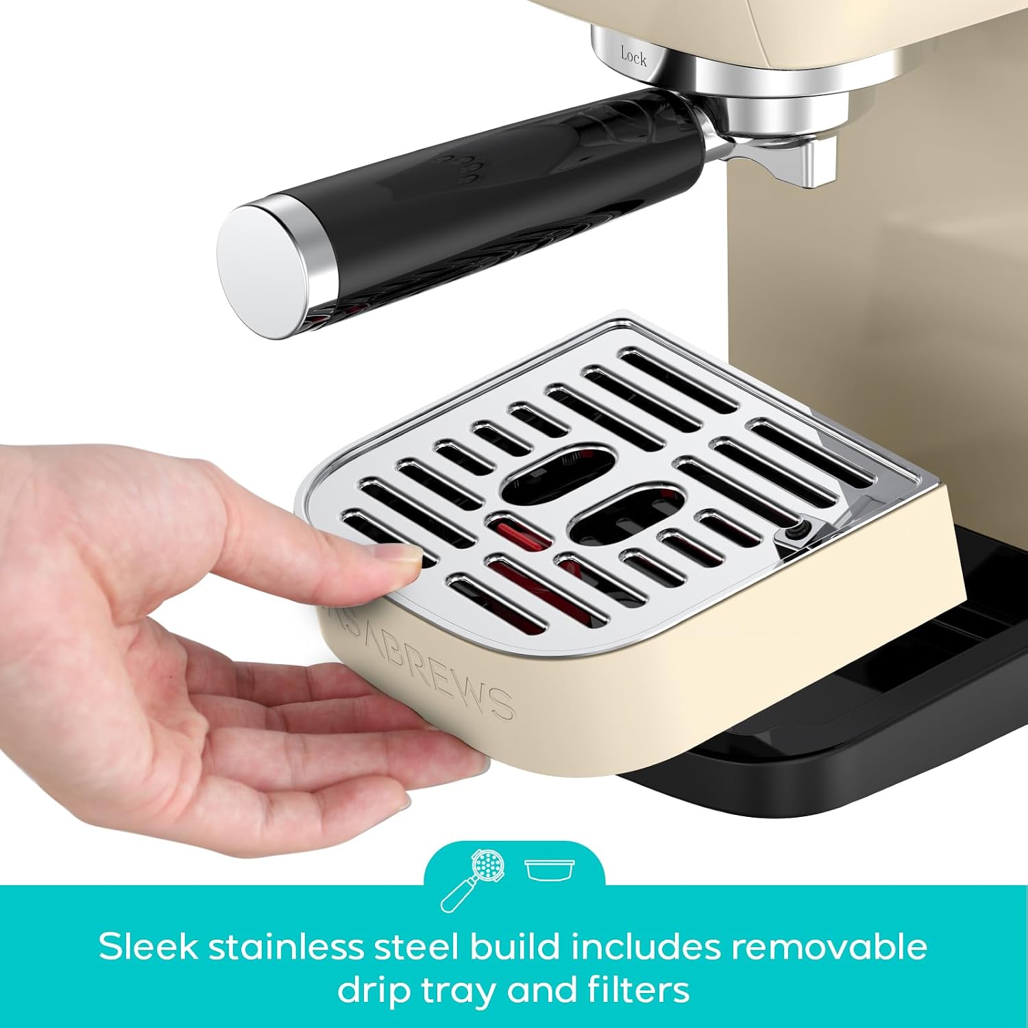 CASABREWS 3700 Essential Espresso Machine 20 Bar, Stainless Steel Coffee Maker with Steam Milk Frother, Espresso Coffee Machine Cappuccino Latte Machine with 43.9oz Removable Water Tank, Creamy