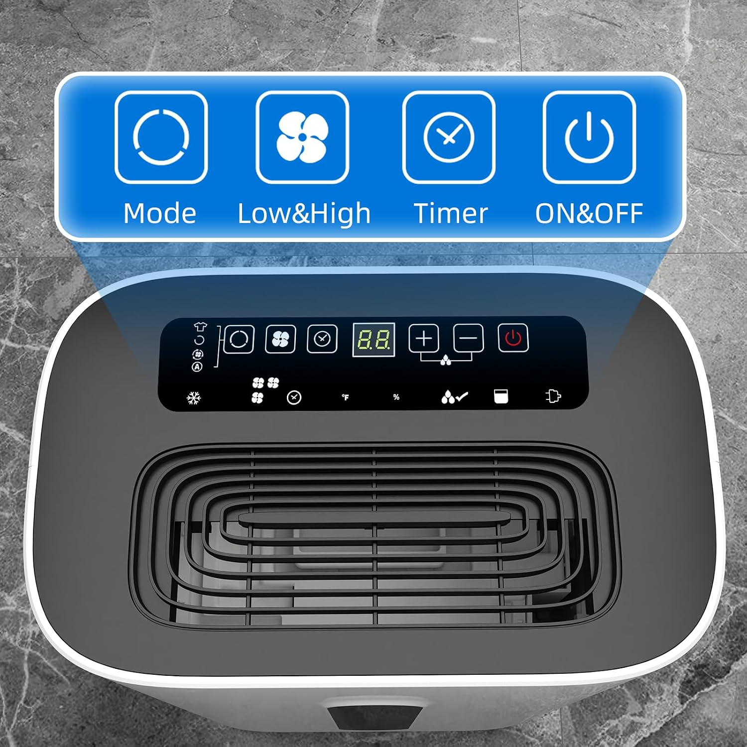 5,000 Sq.Ft 2025 Dehumidifier 80 Pint/Day Dehumidifier for Basement, Bedroom, Home, Bathroom, Smart Compressor Dehumidifier with Drain Hose, Intelligent Humidistat 24H Timer,Child Lock,Defrost,Silent