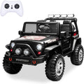 SEHOMY 2-Seater Kids Electric Car, 12V Truck Power Wheels with Remote Control - 110LBS Max Load, 19'' Wide Seat, Spring Suspension, Music, Battery Powered Kids Ride on Car Black Vehicles for Boy Girl