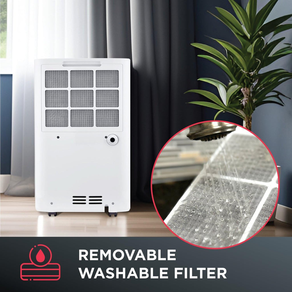 Amana 50-Pint Portable Dehumidifier with Pump for Basement, Garage, Living Room, Attic, 115V, with Auto-Shutoff and Timer, Energy Star, White