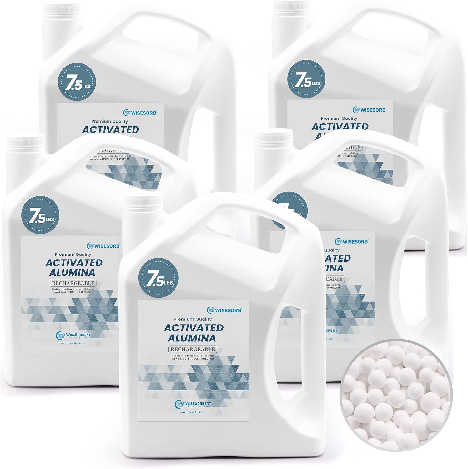 Wisesorb 37.5 LBS Activated Alumina, Alumina Desiccant Great for Filament Drying, Reusable Dessicant Dehumidifiers Desiccant Moisture Absorber Prevent Wet Filament