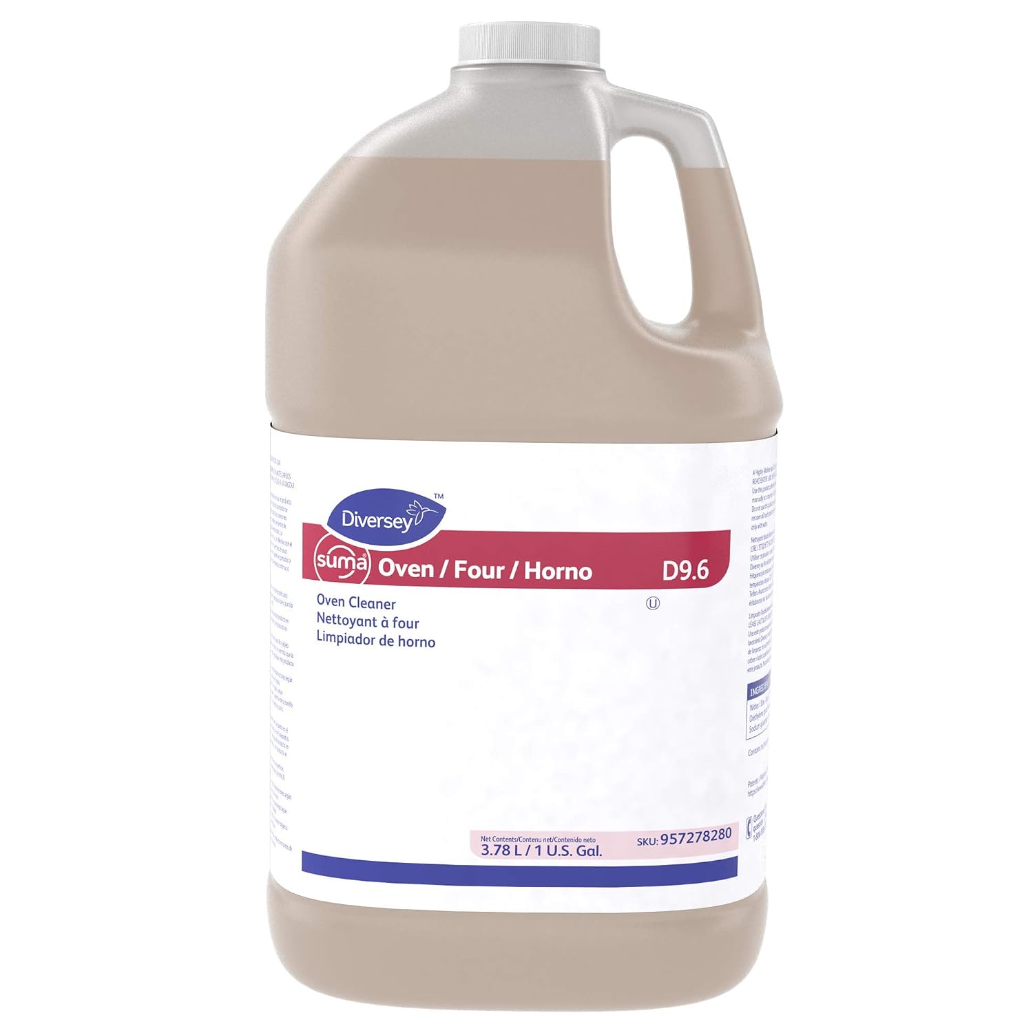 Diversey 957278280 SUMA D9.6 Oven Cleaner, Removes Heavy Deposits of Grease, Fats & Carbonized Soils, Ready-to-Use, 1-Gallon