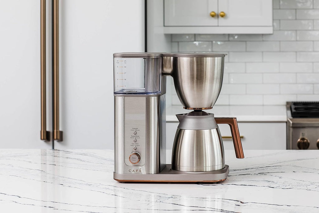 Café Specialty Drip Coffee Maker | 10-Cup Insulated Thermal Carafe | WiFi Enabled Voice-to-Brew Technology | Barista-Quality Brew | Stainless Steel (Renewed)