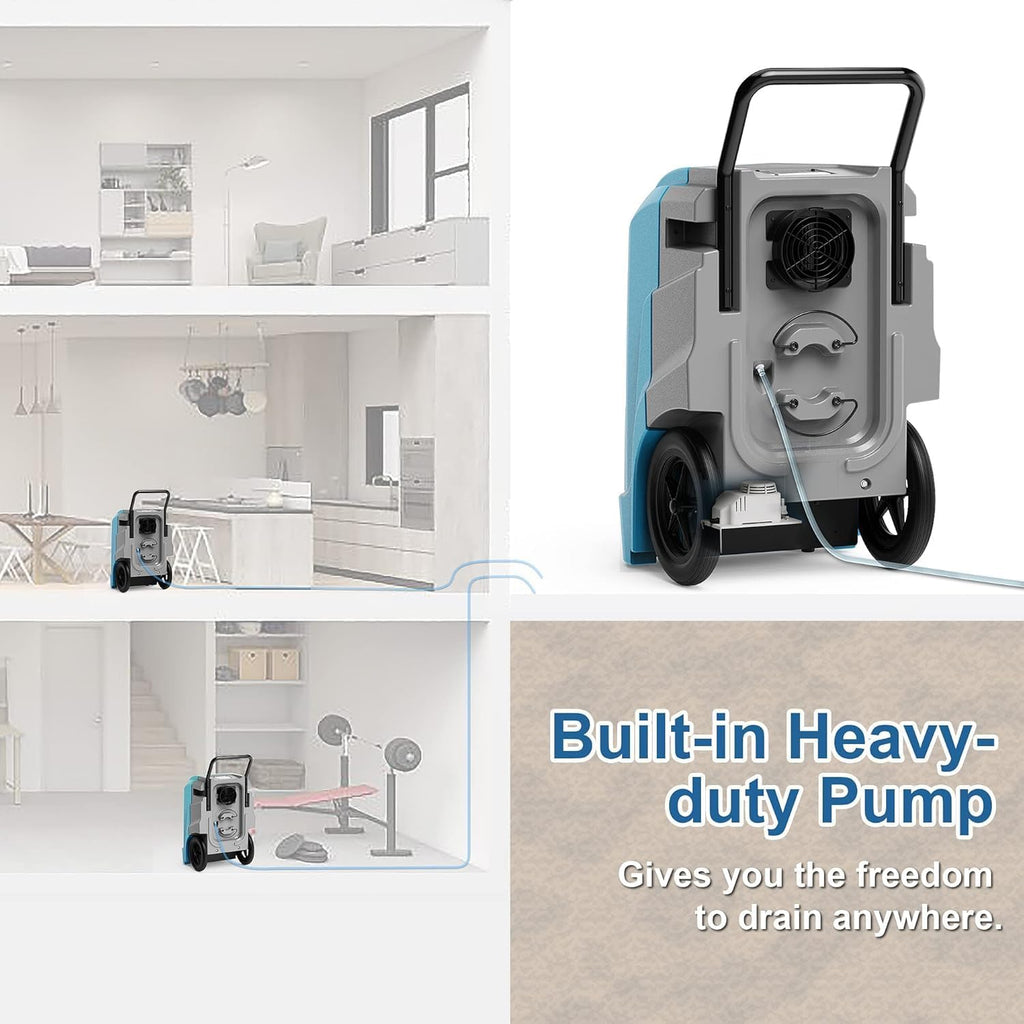 ALORAIR 190 PPD LGR Commercial Dehumidifier with Pump & Drain Hose, Smart APP Control up to 2,600 Sq.Ft Industrial Dehu for Home, Water Damage Restore, Basements, Job Sites, 5 Years Limited Warranty