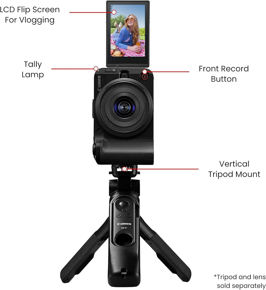 Canon EOS R50 V Mirrorless Camera (Body Only) – APS-C Digital Camera, Flip Screen 4K Video, Interchangeable Lens Camera for Vlogging, Content Creation, Streaming, Filming, Podcasts, TikTok
