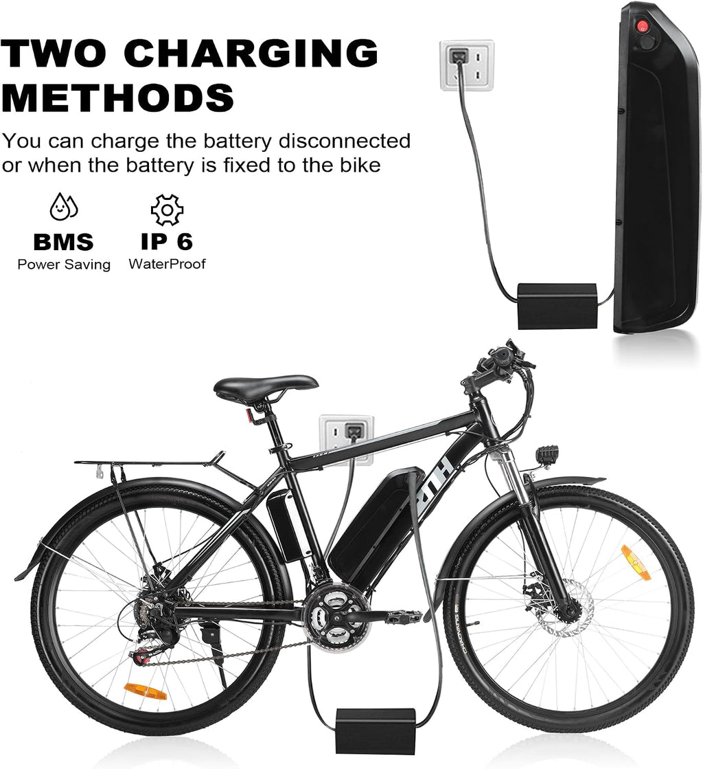 ZNH Electric Bike for Adults, 1000W Peak Motor 28MPH Mountain Ebike, 48V 13Ah Removable Battery Up to 65 Miles, 26' Electric Bicycle with 21-Speed Gear & Front Suspension, UL 2849 Certified