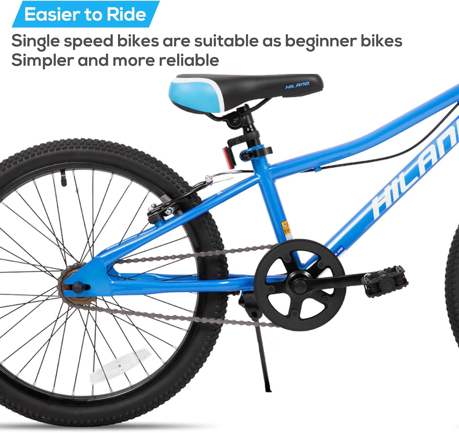 HILAND 20 Inch Kids' Bicycles Mountain Bike for Boys, Girls 5+ Years Old, Single Speed Kids Bicycles with Dual Handbrakes, Child Bike | Kids Bicycles, Dual Handbrakes, Kickstand